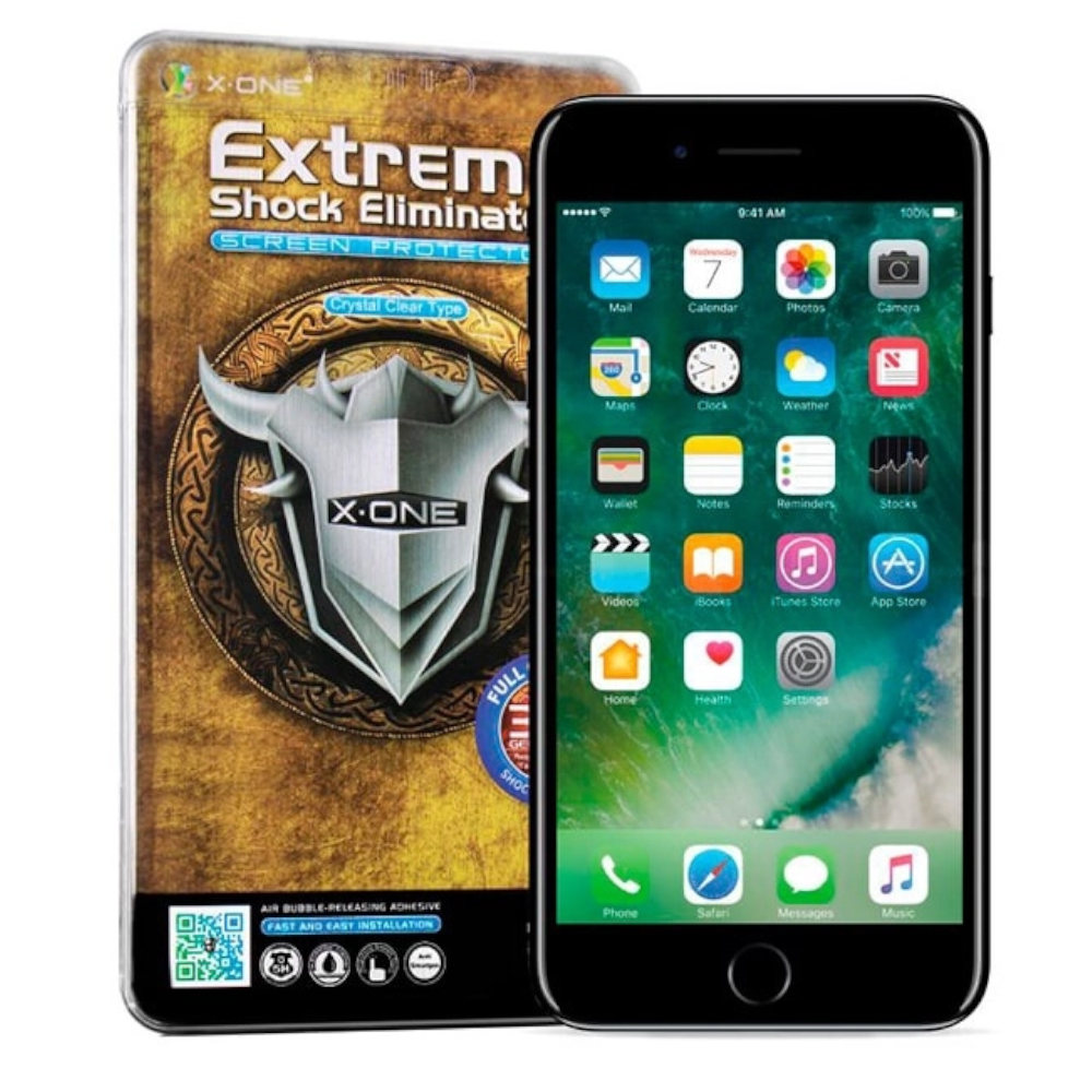 Película X-One para Apple iPhone 7 Plus 8 Plus Preta - Full Cover Extreme Shock Eliminator